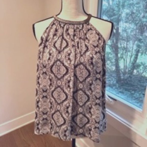 Joie Francis Silk Beaded Halter Neck Tank Top Blouse Sz L - Picture 2 of 3